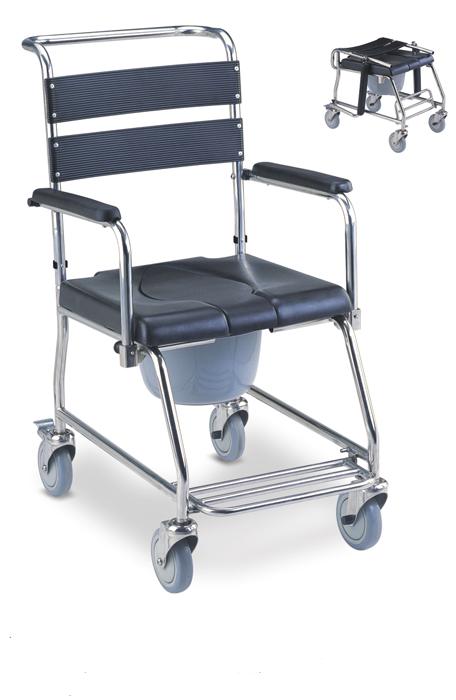 Stainless Steel Commode Wheelchair Fold Down SC-CW06(SS)