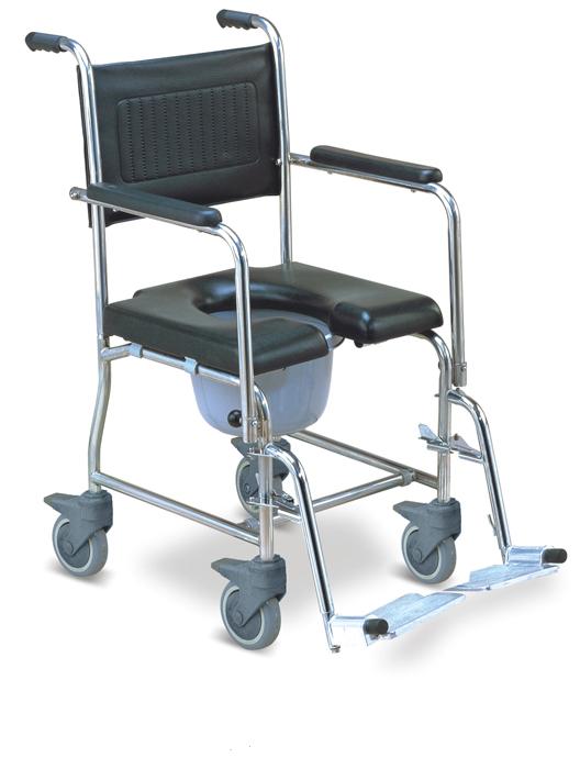 Commode Wheelchair Stainless Steel Flip Down Armrest SC-CW05(SS)